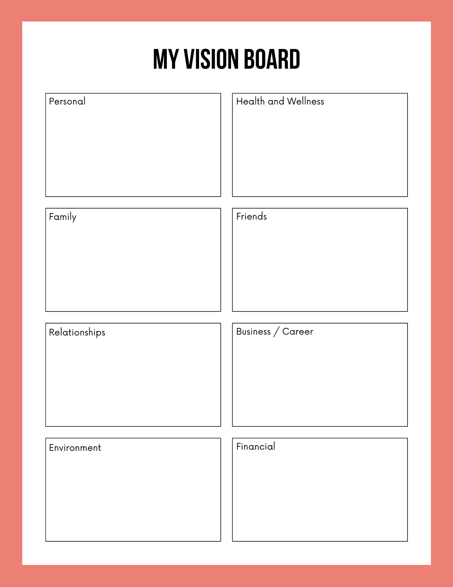 Vision Board Workbook