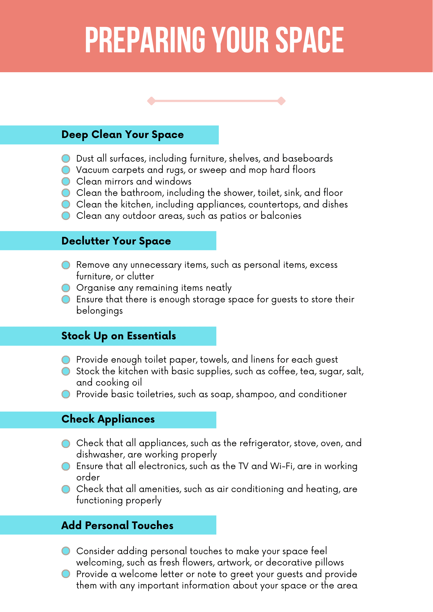 Checklist ng Airbnb/Hosting