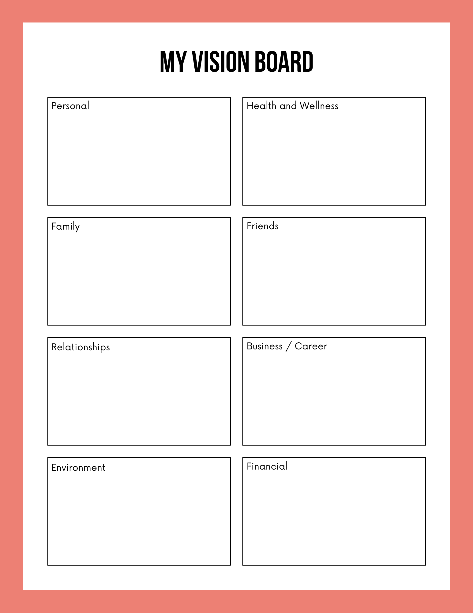Vision Board Workbook